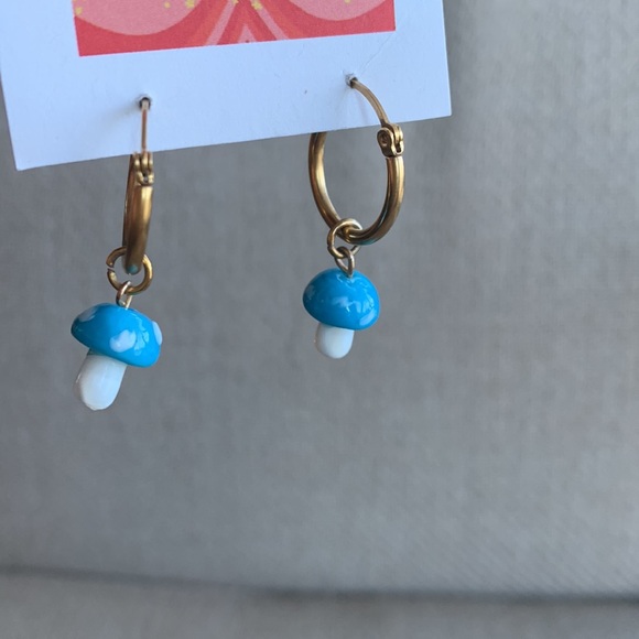 Mushroom Hoops ๐ earrings - Picture 3 of 3